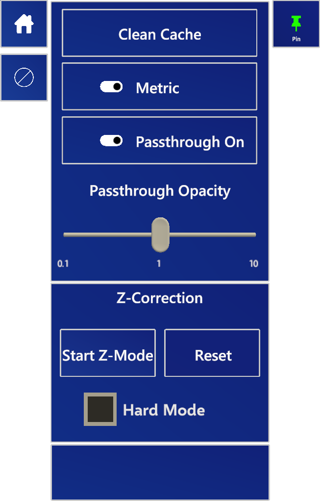 Settings page